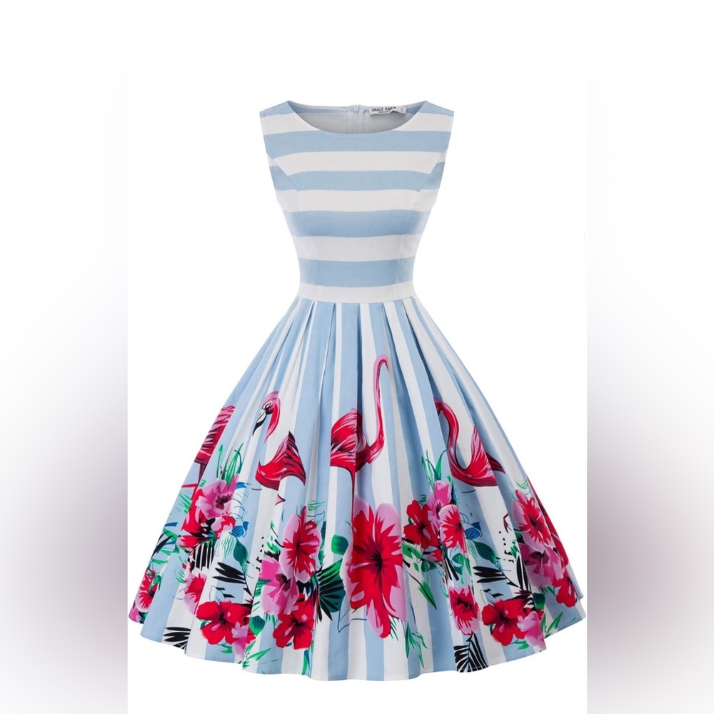 Vintage Flamingo A-Line Dress